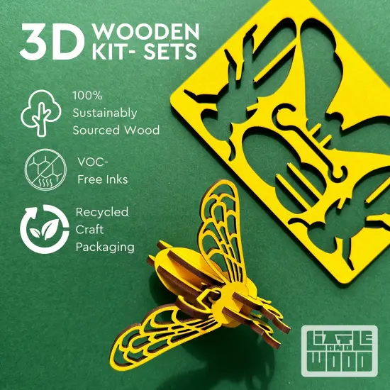 Little & Wood: Woodlet: Medium - Brachiosaurus - Grey, 3D Wooden Kit-Set, Jurassic Dinosaur Puzzle, Easy Assembly Model, Pop Build Fun, Ages 6+ {7}