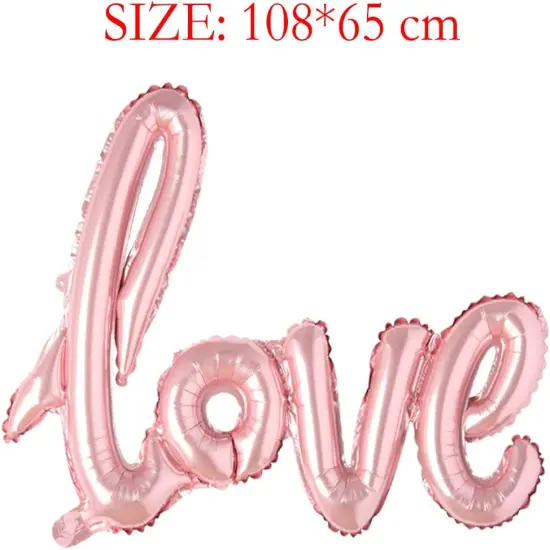 Giant multicolor Love Letter Foil Balloons Champagne Love Balloon, Wedding Party Decoration Valentines Day Gift Marriage Decor (Pink) {4}