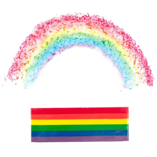 eeBoo: Jumbo Wax Crayon: Rainbow Striped &ndash; 6 Vibrant Colors in One Chunky Crayon, 4" x 1.5" x 0.625" Block, Art & Coloring Supplies, Kids Ages 3+ {3}