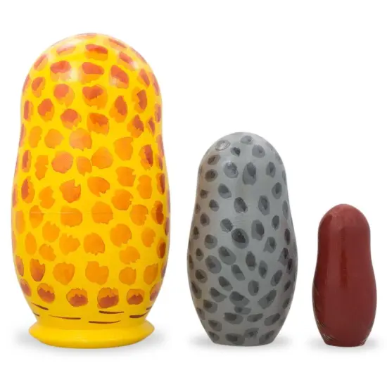 Set of 3 Owls Wooden Nesting Dolls 4.25 Inches {3}