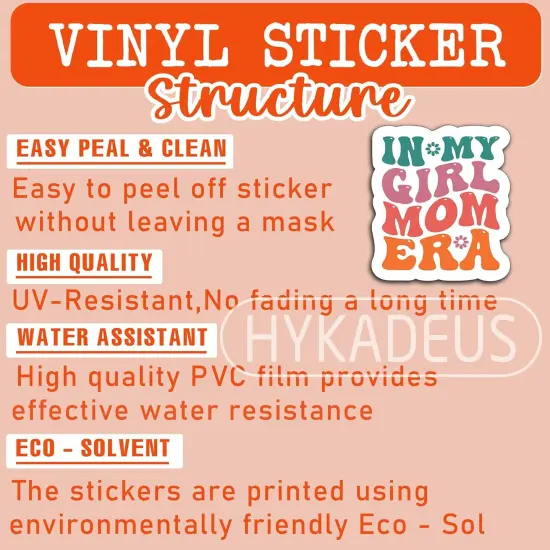 (3Pcs) in My Girl Mom Era Sticker Girl Mom Sticker Girl Mom Decals Mom Stickers, Waterproof Vinyl Decals for Water Bottle, Book, Tumbler, Cup, Laptop, Gifts for Mom Mama Mother's Day, Size 3" x 2.6" {3}