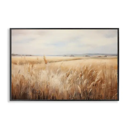 Stupell Industries Vast Wheat Field Framed Giclee Wall Art Design by Petal Prints Design {1}