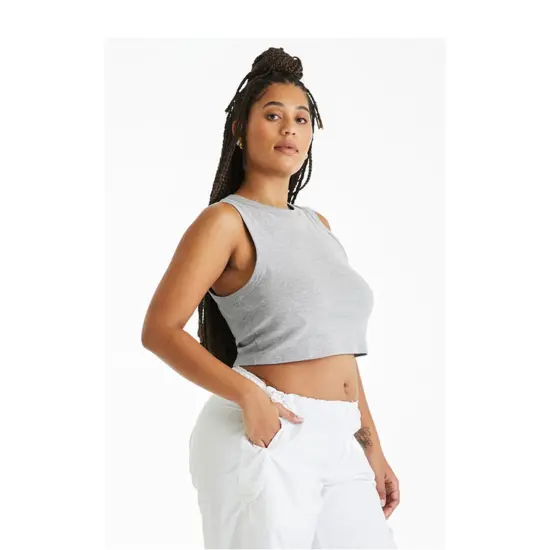 Bella + Canvas&reg; Ladies Micro Rib Muscle Crop Tank SOL NATURAL BLND {5}