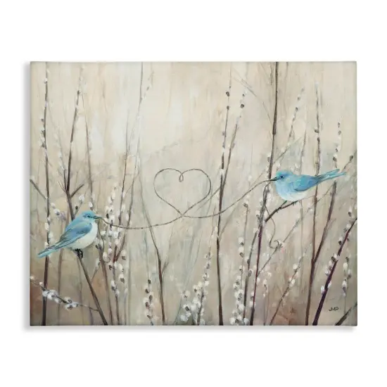 Stupell Industries Love Birds Heart Shape Canvas Wall Art {1}