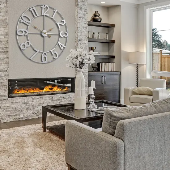 Sorbus Large Wall Clock - 32 inch (81 CM) Battery Operated Analog Wall Clock Decorative for Living Room and Kitchen Silver {6}