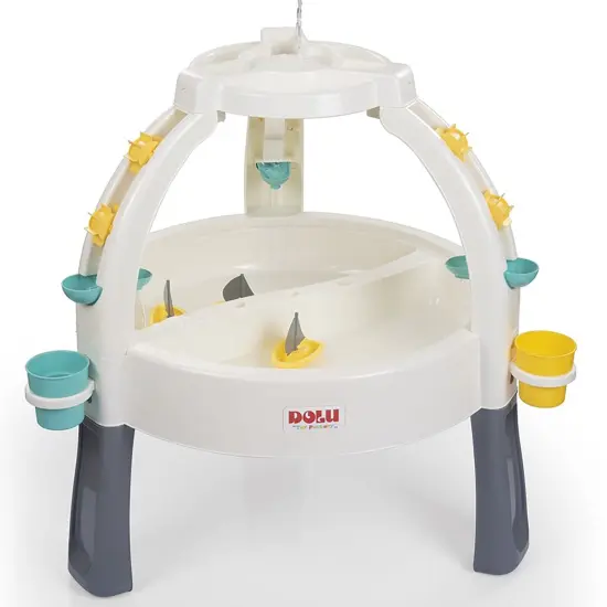 Dolu: Fun Fountain Water Table: White, Green, Yellow - Sand & Water Activity Table, Indoor/Outdoor, Durable Plastic, Sensory Toy, Toddler Kids Ages 2+ {1}
