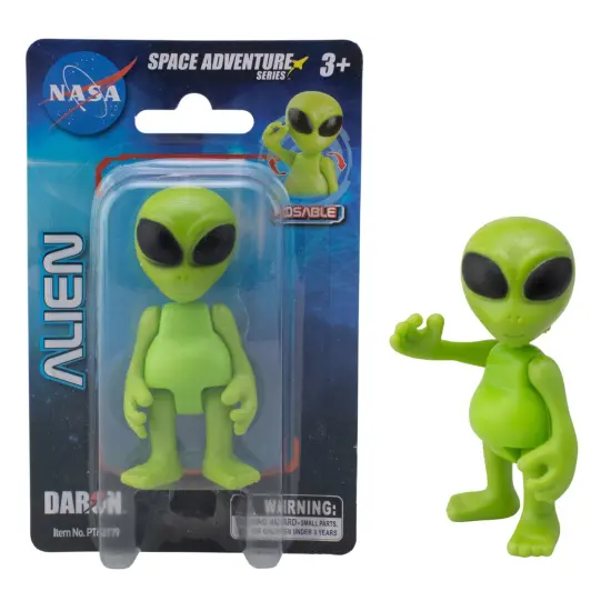 Space Adventure: Alien Figurine - 4 Articulated Points, 3" Vibrant Green Sci-Fi Alien, Posable Action Figure, Cosmic Toy, Classic Design, Kids Ages 3+ {6}