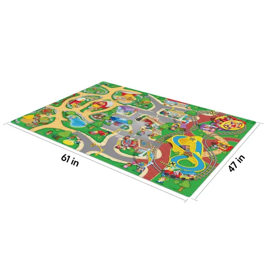 Imaginmat: Jumbo - Fisher Price - Floor Playmat & 2 Toy Cars, 47 x 61", 2 Character Vehicles, Durable EVA Foam Mat, Portable, Licensed, Kids Ages 3+ {6}
