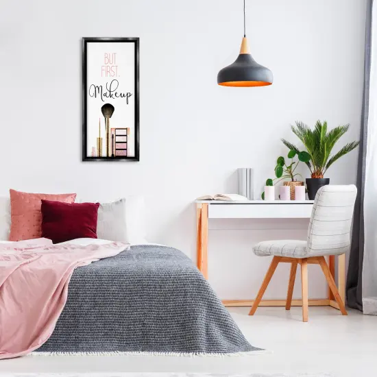 Stupell Industries First Makeup Modern Beauty Framed Floater Canvas Wall Art Black Floater Frame {2}