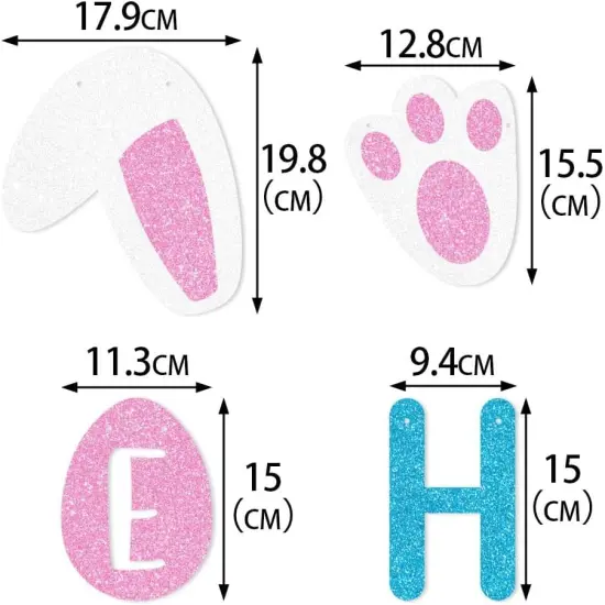 Happy Easter Banner Felt Garland Easter Decorations Egg Themed Party Decor for Home Office Mantle Fireplace Classroom Wall Tree {4}