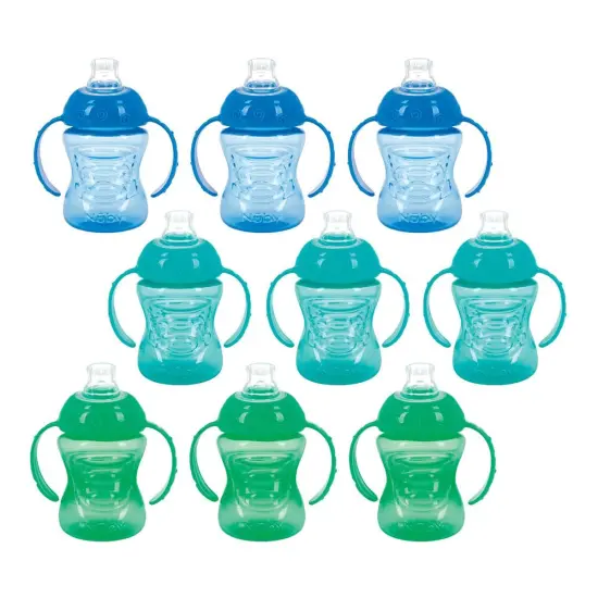 Nuby Grip N' Sip Soft Spout Trainer Cups - Set of 9 {1}