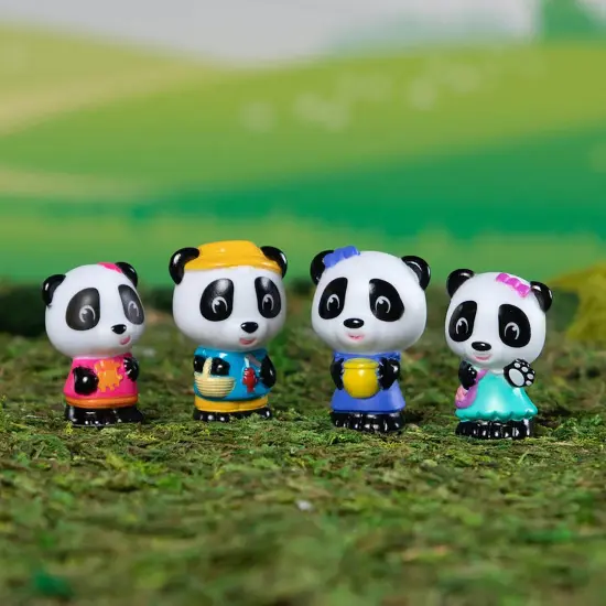 Timber Tots: Panda Family - 4 Character Set, Bear Toy Figurines, 1.75-2" Animal Miniatures w/ Unique Details, Nature Playset, Kids & Toddlers 18Mo+ {5}