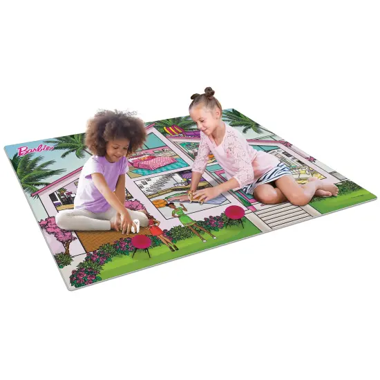 Imaginmat: Jumbo - Barbie Dream House - Floor Playmat & 2 Dog Friends, 47 x 61", 2 Animal Figures, Durable EVA Foam Mat, Portable, Licensed, Kids 3+ {5}