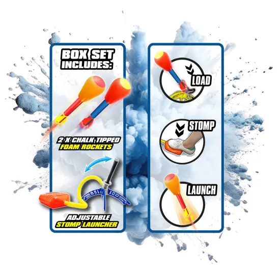 Lanard Chalkie: Chalk Rocket - Outdoor Play Flying Art Toy, 2 Foam Chalk Rockets, Stomp Pad Launcher, 50 Explosive Launches, Washable & Safe, Kids 6+ {4}
