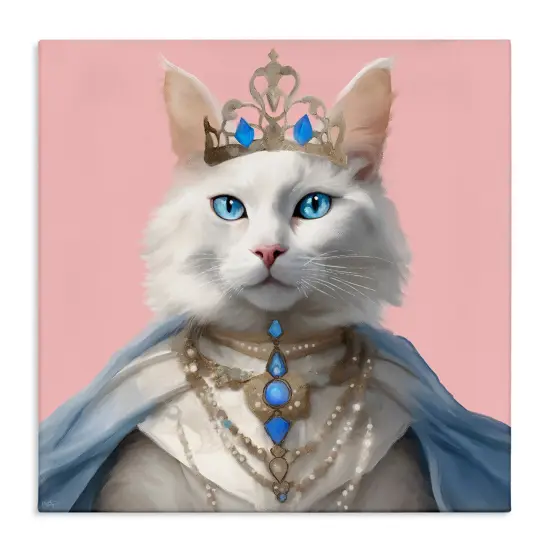 Stupell Industries Feline Princess with Crown Canvas Wall Art Design by Elizabeth Medley {1}