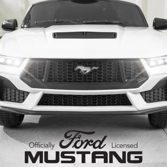 Best Choice Products Kids 12V Electric Ride-On Car Officially Licensed Ford Mustang w/ Remote, LED Lights White {2}