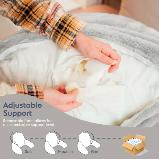 Nestl Fur Reading Pillow Light Grey {4}