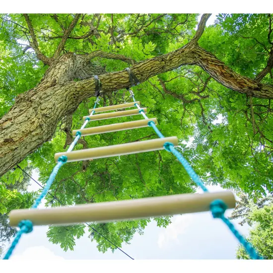 Trelines: Climbing Rope Ladder 7 ft - Hang From A Tree Or Trelines Lines, Wood Steps, Swinging, Outdoor Sport Play, 250lb Cap, Adults & Kids Ages 5+ {5}