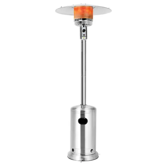 Costway 50000 BTU Propane Patio Heater Standing Steel with Wheels Grey/Black/Silver {9}