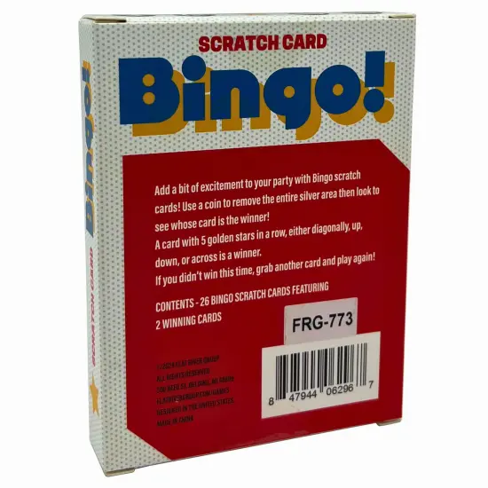Grand Prix International: Bingo Scratch Card Game: Original - Entertaining Party Activity, Reveal 5 Stars In A Row To Win, 26 Bingo Scratch Off Cards {3}