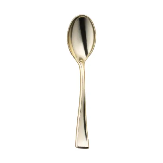 Shiny Metallic Gold Mini Plastic Disposable Tasting Spoons (600 Spoons) {1}