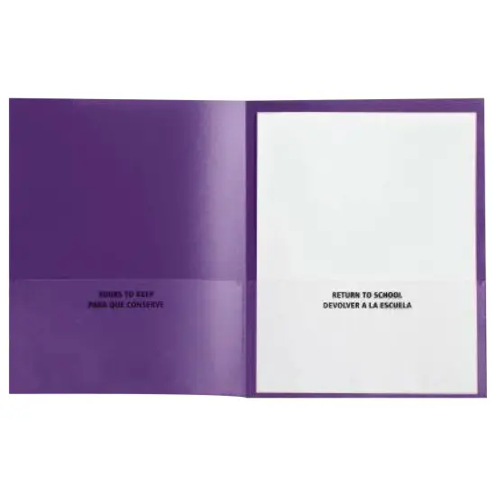 School Smart Take Home Folder, Purple, Set of 24 {4}