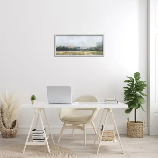 Stupell Industries Rural Field Abstract Landscape Framed Giclee Art Gray Frame {2}