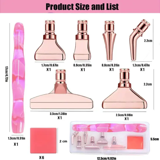 14pcs Diamond Art Pens Diamond Art Accessories and Tools Exquisite Metal Diamond Painting Pen Tips and 6 Glue Clay,Comfort Grip,Faster Drilling Diamond Painting diamond painting accessories Tools {2}