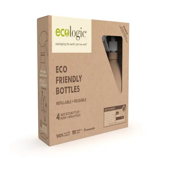 Ecologic BrandsKit of Four Refillable, Recyclable, Renewable, Containers - Two Sprayers and Two Pumps. {3}