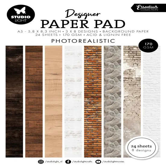 Studio Light DesignerPaper Pad 8.27"X5.83" 24/Pkg-Photorealistic {1}