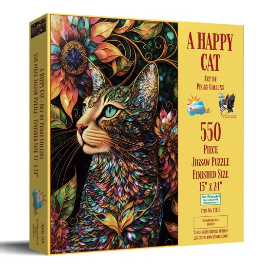 Sunsout A Happy Cat 550 pc Jigsaw Puzzle 71336 {3}