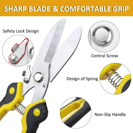 Scissors Heavy duty 9-inch, Shears Multipurpose, Easy Cutting Iron Sheet, Carpet, Tin, Wires {3}