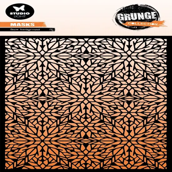 Studio Light Grunge Stencil 5.9"X8.27"-Snow Background {1}