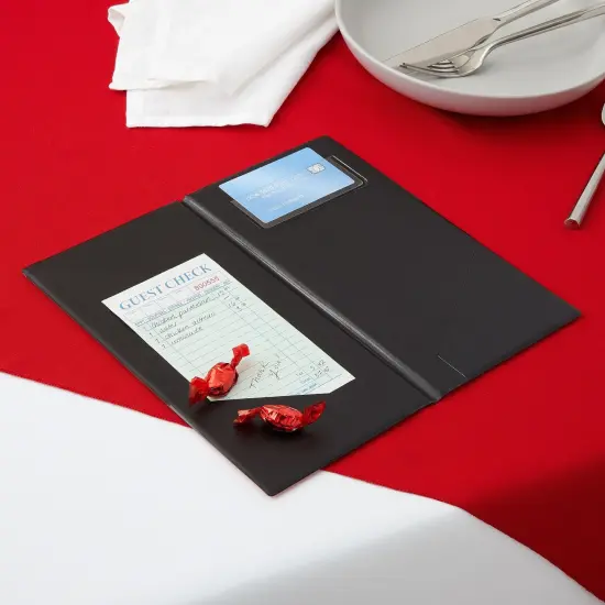 10 Pack Thank You Check Presenters for Restaurants, Red Guest Check Book for Server, Waiter, Waitress, Diners (1 Card Slot, 10.5 x 5.5 In) {4}
