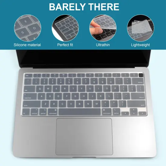 Insten Keyboard Cover Protector Compatible with 2020 Macbook Air 13", Ultra Thin Silicone Skin, Tactile Feeling, Anti-Dust, Clear {6}