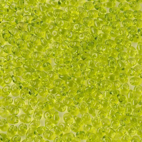 Matubo 2-Hole Czech Glass Transparent Superduo Beads, 100g Olivine {1}