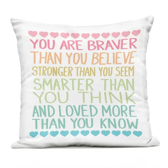 Stupell Industries Rainbow Confidence Phrases Outdoor Printed Pillow design by Sweet Melody Designs, 18 x 7 x 18 {1}