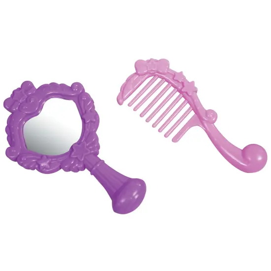 Lissi: Make Up Table Set - 8" Toddler Doll, Brush & Mirror - Blonde Hair - Pink-Red-Blue - Styling Toy Playset, Hair Care Accessories, Kids-Toddler 2+ {5}