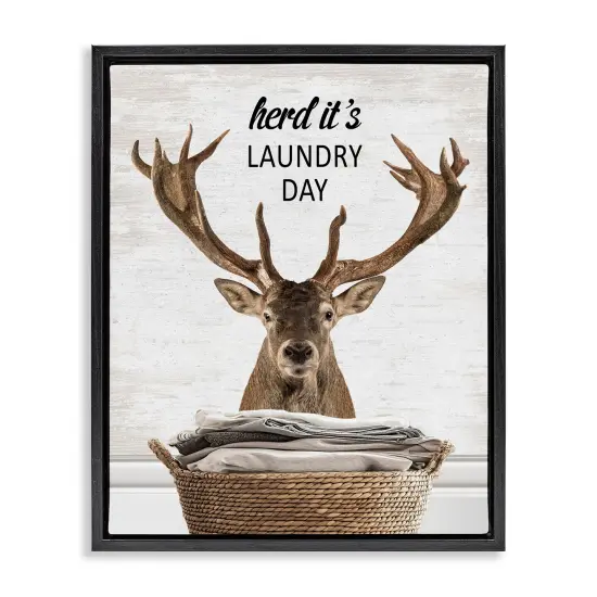 Stupell Industries Herd It's Laundry Day Elk Floating Frame Design by Lettered and Lined {7}