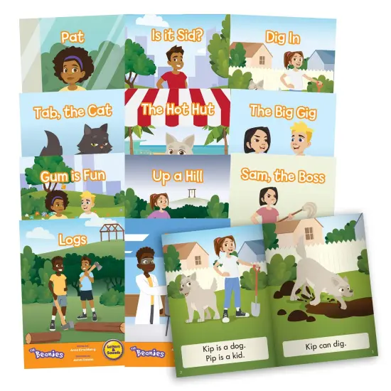 Junior Learning: The Beanies Diversity - Phase 2 - Hi-Lo Decodables, 12 Book Set, Letter Sounds, Week-By-Week Progression, Kids Reading Development {1}
