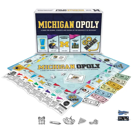Late For The Sky: Michigan-Opoly - University of Michigan Themed Family Board Game, Opoly-Style, Traditional Play Or 1 Hr Version, Age 8+, 2-5 Players {6}