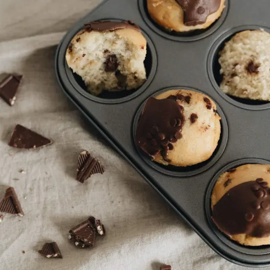 Muffin Tin, 12-Well Nonstick Cupcake Pan Set of 2, Heavy Duty Steel Muffin Pan {2}
