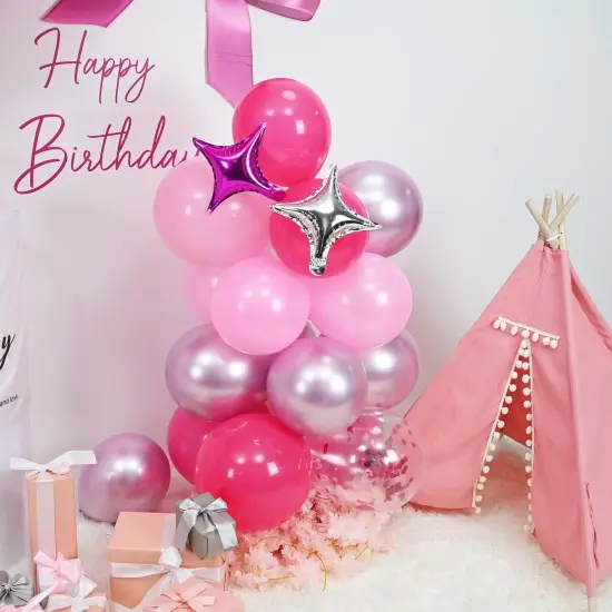 Hot Pink Balloons Garland Arch Kit (Hot Pink - Star) {4}
