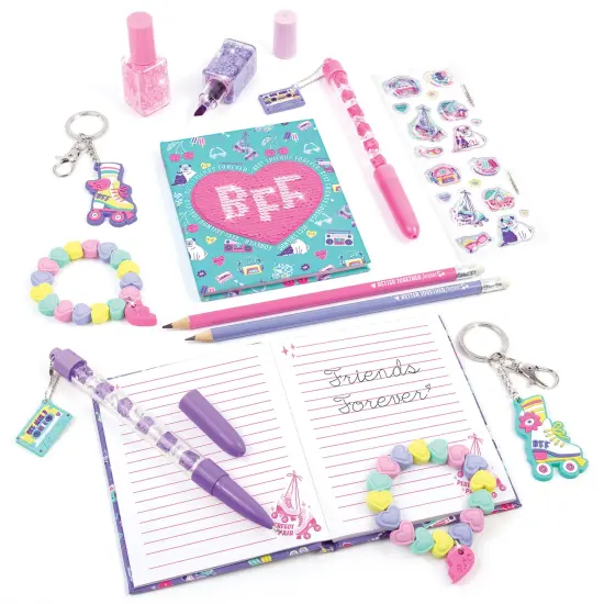 3C4G: Besties&nbsp;Forever Stationery Set - 13pc Matching BFF Set, Journals-Stickers-Bracelets-Keychains-Nail Polish, Three Cheers For Girls, Kids Ages 8+ {5}
