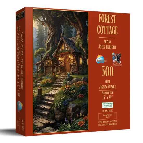 Sunsout Forest Cottage 500 pc Jigsaw Puzzle 56128 {3}