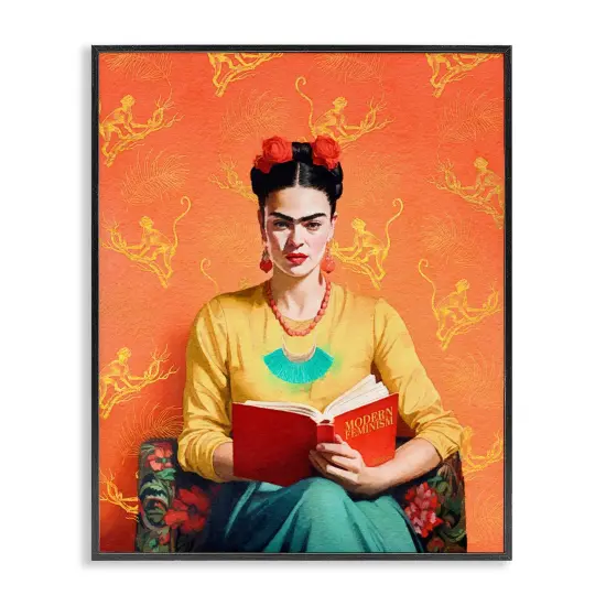 Stupell Industries Modern Frida Kahlo Framed Giclee Art White Frame {7}