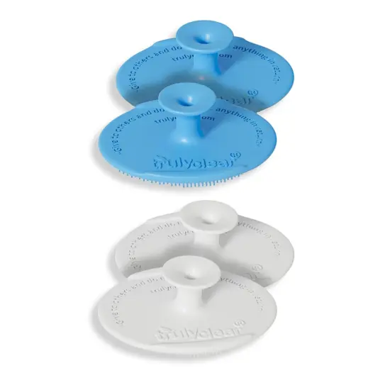 Truly Clear: Face Cleansing Exfoliate Pads - 4pc, Reusable, Food-Grade Silicone, Antimicrobial, Soft Dual Bristles, Gentle Facial Scrubber Brushes {4}