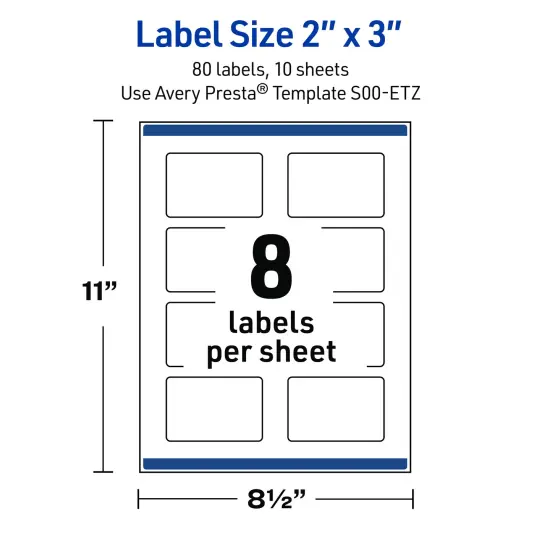 Avery Printable Rectangle Labels with Sure Feed Technology, Pre-Printed Colorful Design, Matte White, 2" x 3", Laser & Inkjet Compatible, 80 Total, Great for Branding, Marketing, and Events {5}