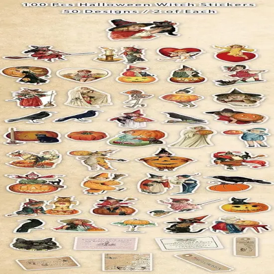 100 Pcs Vintage Witch Stickers for Kids {5}