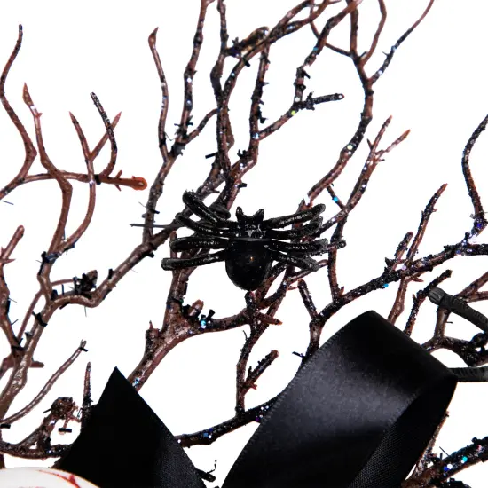 Northlight Eyeballs and Spiders Halloween Twig Wreath - 24" - Unlit Black {7}